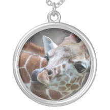 Collier d'argent sterling de langue de girafe