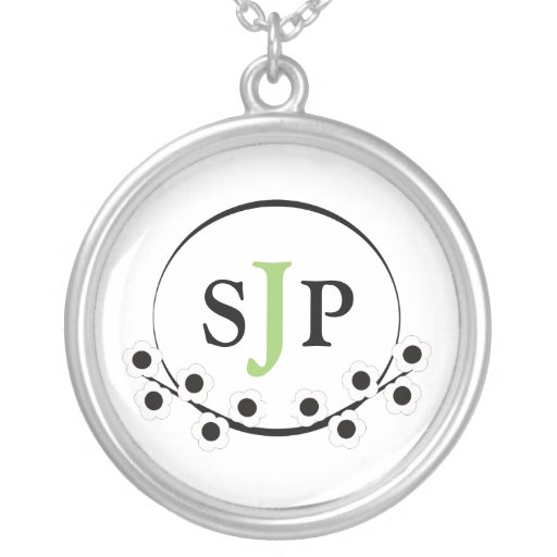 Collier d'argent sterling de monogramme