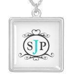 Collier d'argent sterling de monogramme