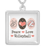 Collier d'argent sterling de volleyball d'amour de