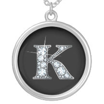 Collier de Bling de diamant de "K"