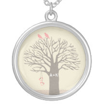 Collier de coutume d'initiales d'amour d'inséparab