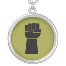 Collier d'Obama de poing de noir de puissance noir
