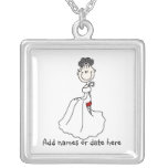 Collier d'une chevelure noir personnalisé de jeune