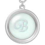 Collier en verre bleu de monogramme - lettre B