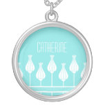 Collier floral d'art déco de turquoise