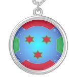 Collier heureux de visage d'étoiles bleues