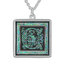Collier initial de "bleu de Masselle" de monogramm