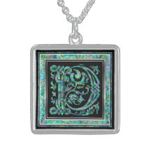 Collier initial de "bleu de Masselle" de monogramm