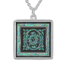 Collier initial de "bleu de Masselle" de monogramm