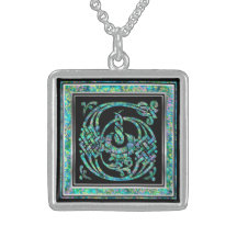 Collier initial de "bleu de Masselle" de monogramm