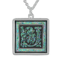 Collier initial de "bleu de Masselle" de monogramm