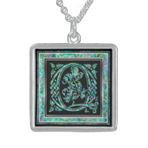 Collier initial de "bleu de Masselle" de monogramm