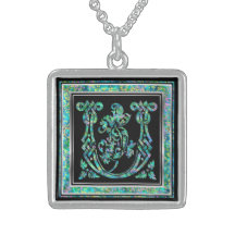 Collier initial de "bleu de Masselle" de monogramm