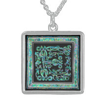Collier initial de "bleu de Masselle" de monogramm