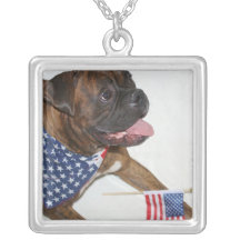 Collier patriotique de chien de boxeur