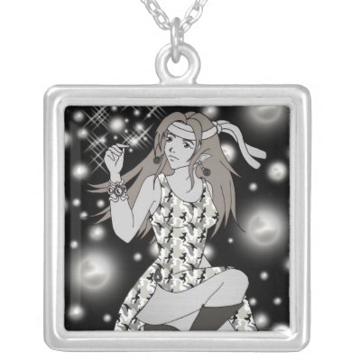 collier pendentif manga fille noir et blanc by UNPETITMUR
