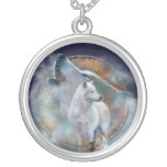 Collier portable d'art de loup d'esprit