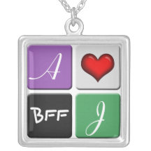 Collier pourpre et vert d'amitié de BFF