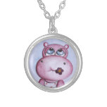 Collier rose d'hippopotame