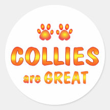 Collies are Great Round Stickers