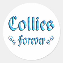Collies Forever Round Stickers
