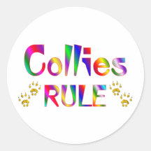 Collies Rule Round Sticker