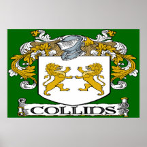 Collins Coat of Arms Poster Print