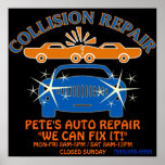 Collision Auto Repair Business Poster posters