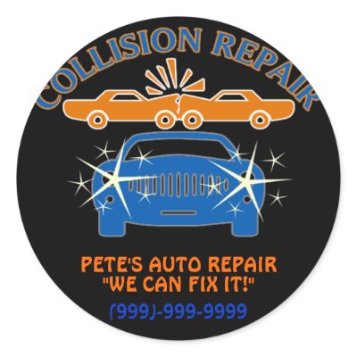 Collision Auto Repair Stickers by Baysideimages
