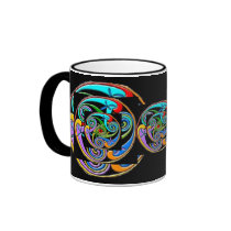 Coloful Triple Spiral Design Coffee Mug