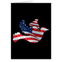 Colombe de drapeau des USA Carte De Vœux