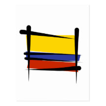 Colombia Brush Flag Post Cards