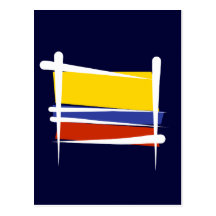 Colombia Brush Flag Postcards