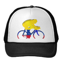 Colombia cyclist Colombian flag bicycle gear Trucker Hats