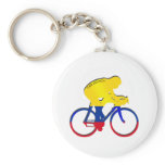 Colombia cyclist Colombian flag bicycle gear Keychain