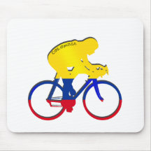 Colombia cyclist Colombian flag bicycle gear Mouse Pad