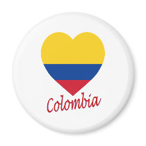Colombia Flag Heart Magnet