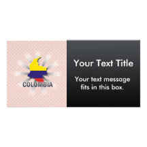 Colombia Flag Map 2.0 Custom Photo Card