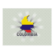 Colombia Flag Map 2.0 Postcard