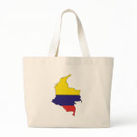 Colombia Flag Map full size Canvas Bag