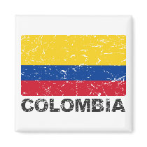 Colombia Vintage Flag Magnets