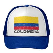 Colombia Vintage Flag Mesh Hats