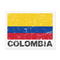 Colombia Vintage Flag Post Card