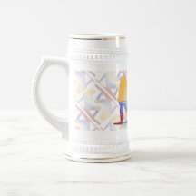 Colombian Girl Silhouette Flag Mugs
