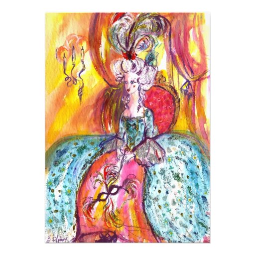 COLOMBINA/BOULE MASCARADE DE MARDI GRAS CARTONS D'INVITATION