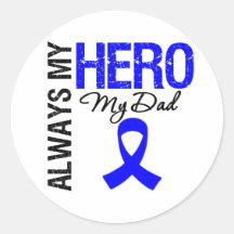 Colon Cancer Always My Hero My Dad Stickers