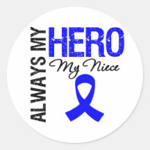 Colon Cancer Always My Hero My Niece Stickers