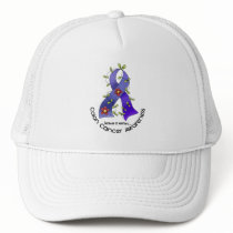 Colon Cancer Awareness FLOWER RIBBON 1 Mesh Hats