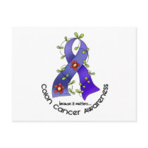 Colon Cancer Awareness FLOWER RIBBON 1 Post Cards